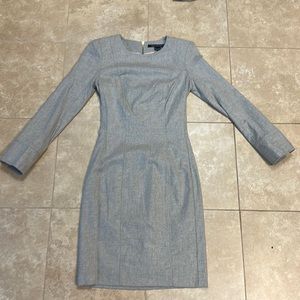 NWT. French connection. Size 0. Gray pencil dress. Expose zipper him back.